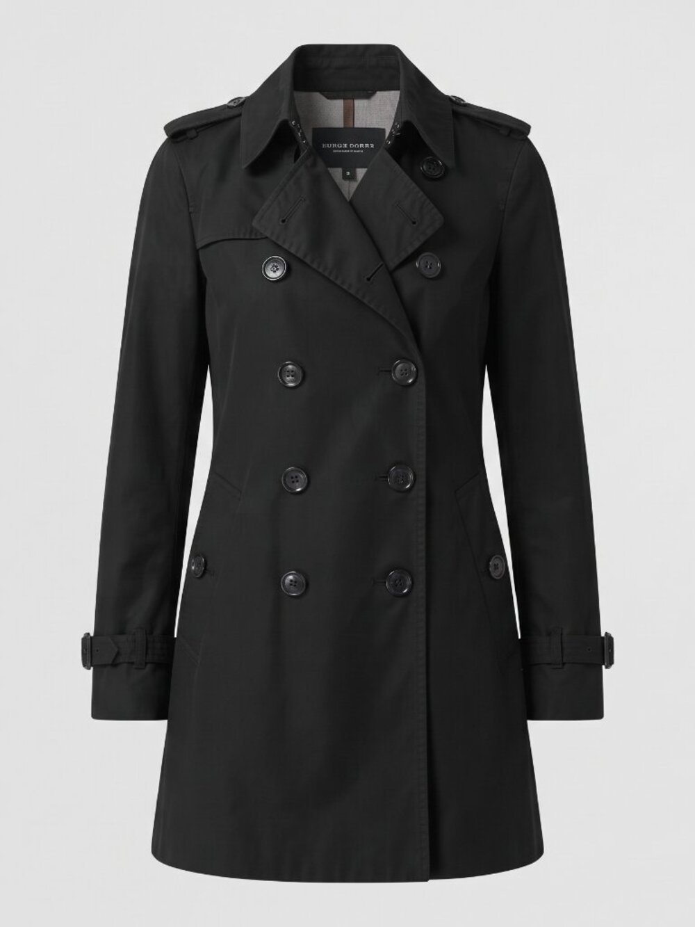 Banana Republic Black Cotton Trench Coat, Medium, Dark Academia
